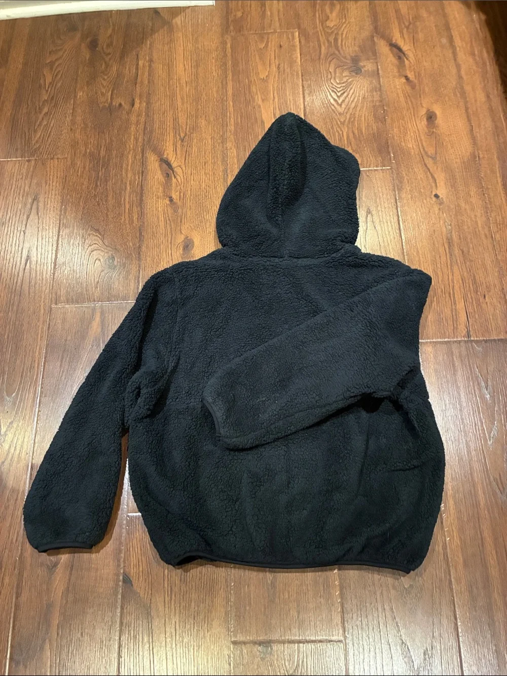 Aviator Nation Navy Blue Sherpa Zip Hoodie with Subtle Multicolor Logo